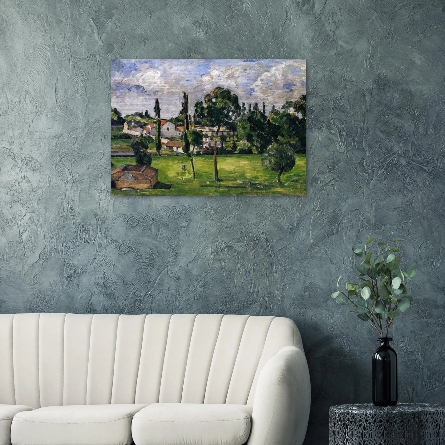 Landscape with Waterline - Paul Cézanne Brushed Aluminum Print - 70x100 cm / 28x40 inches | Paul Cézanne Aluminum Print | Paul Cézanne Prints