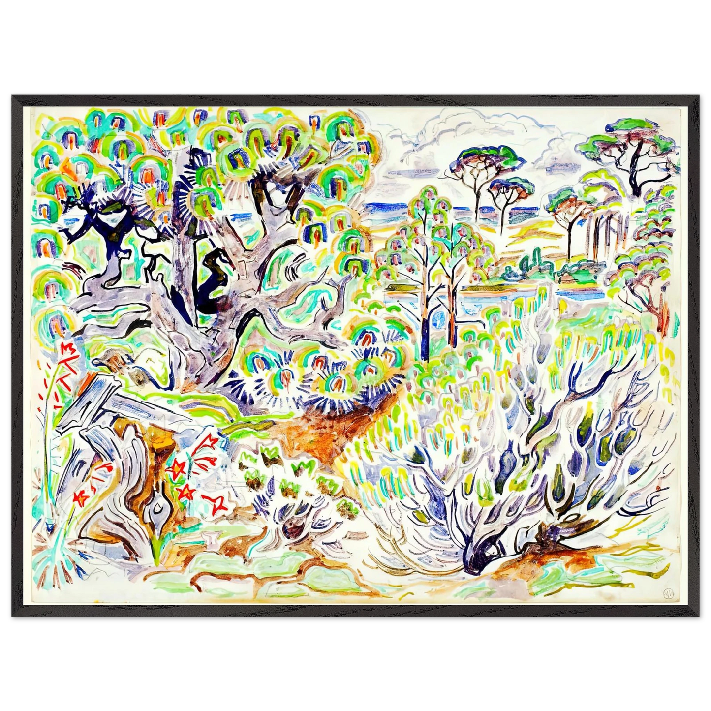 Walter Inglis Anderson - Walter Anderson Wall art - 28x43  cm / XL (11x17 Inches) - Premium Wooden Framed Poster With Fine Art Paper - Wood frame