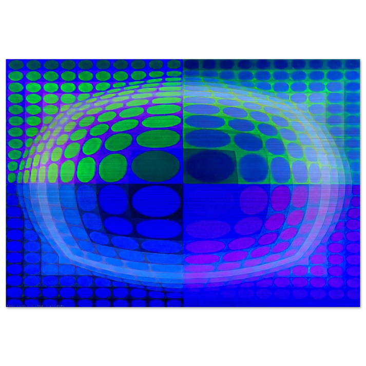 Pal-Ket - 1974 - Victor Vasarely Brushed Aluminum Print - 70x100 cm / 28x40 inches | Victor Vasarely Aluminum Print | Victor Vasarely Prints