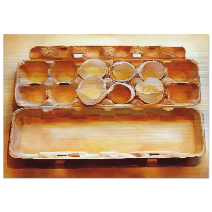 Eggs in an Egg Crate - 1975 - Mary Pratt Brushed Aluminum Print - 70x100 cm / 28x40 inches | Mary Pratt Aluminum Print | Mary Pratt Prints