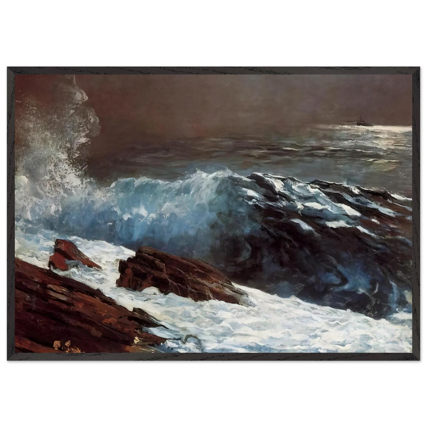 SUNLIGHT ON THE COAST - Winslow Homer Framed Art Print – Black Wooden Frame - Default Title - -Framed Art Print