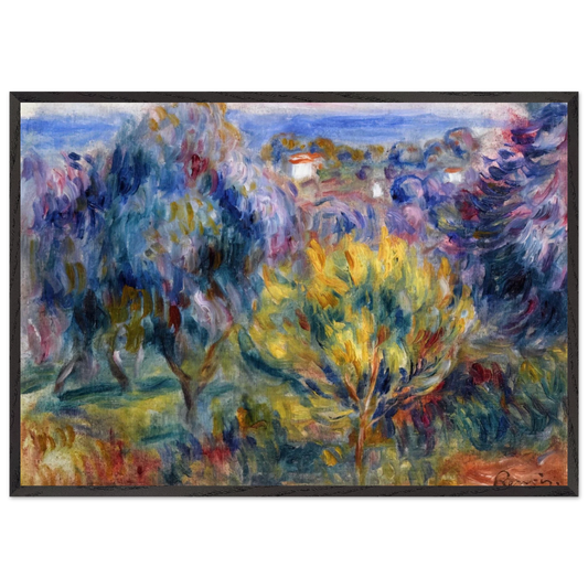 Landscape with a View of the Sea - Pierre-Auguste Renoir 70x100 cm / 28x40 inches Framed Art Print – Black Wooden Frame