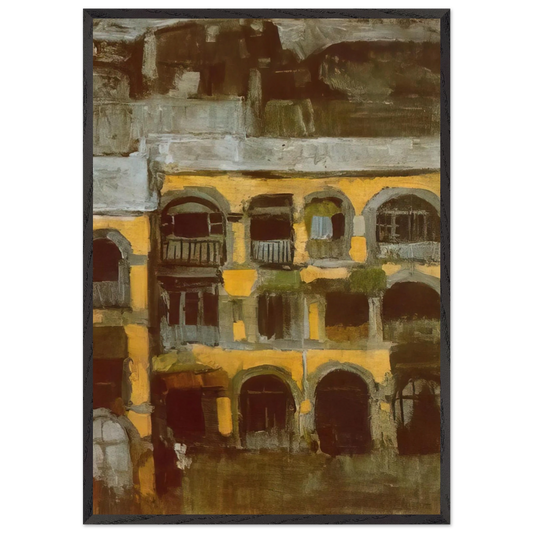A blue house - Pablo Picasso Framed Art Print – Black Wooden Frame - Default Title - -Framed Art Print