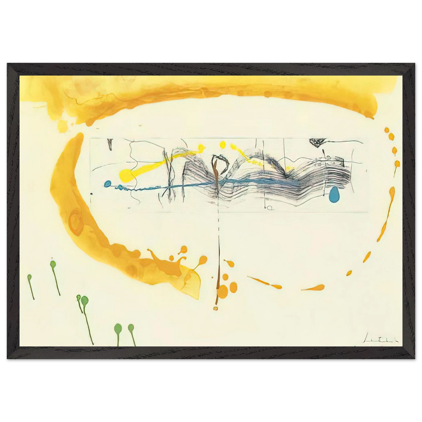 Helen Frankenthaler - Making Music - 2000 Wall art - 50x70 cm / 20x28 inches - Premium Wooden Framed Poster With Fine Art Paper - Black frame