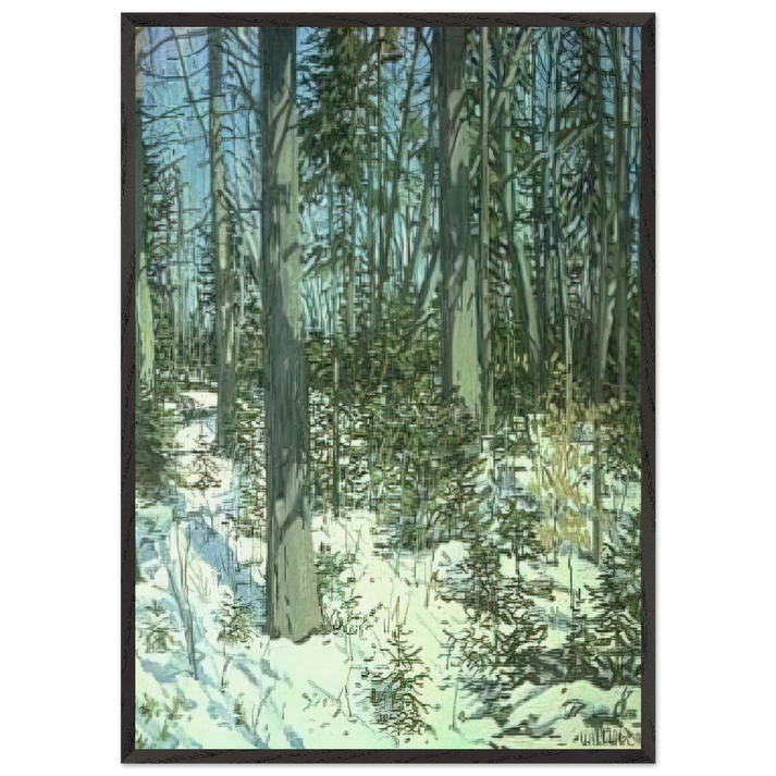 Study for Little Spruce - 1985 - Neil Welliver 70x100 cm / 28x40 inches Framed Art Print – Black Wooden Frame