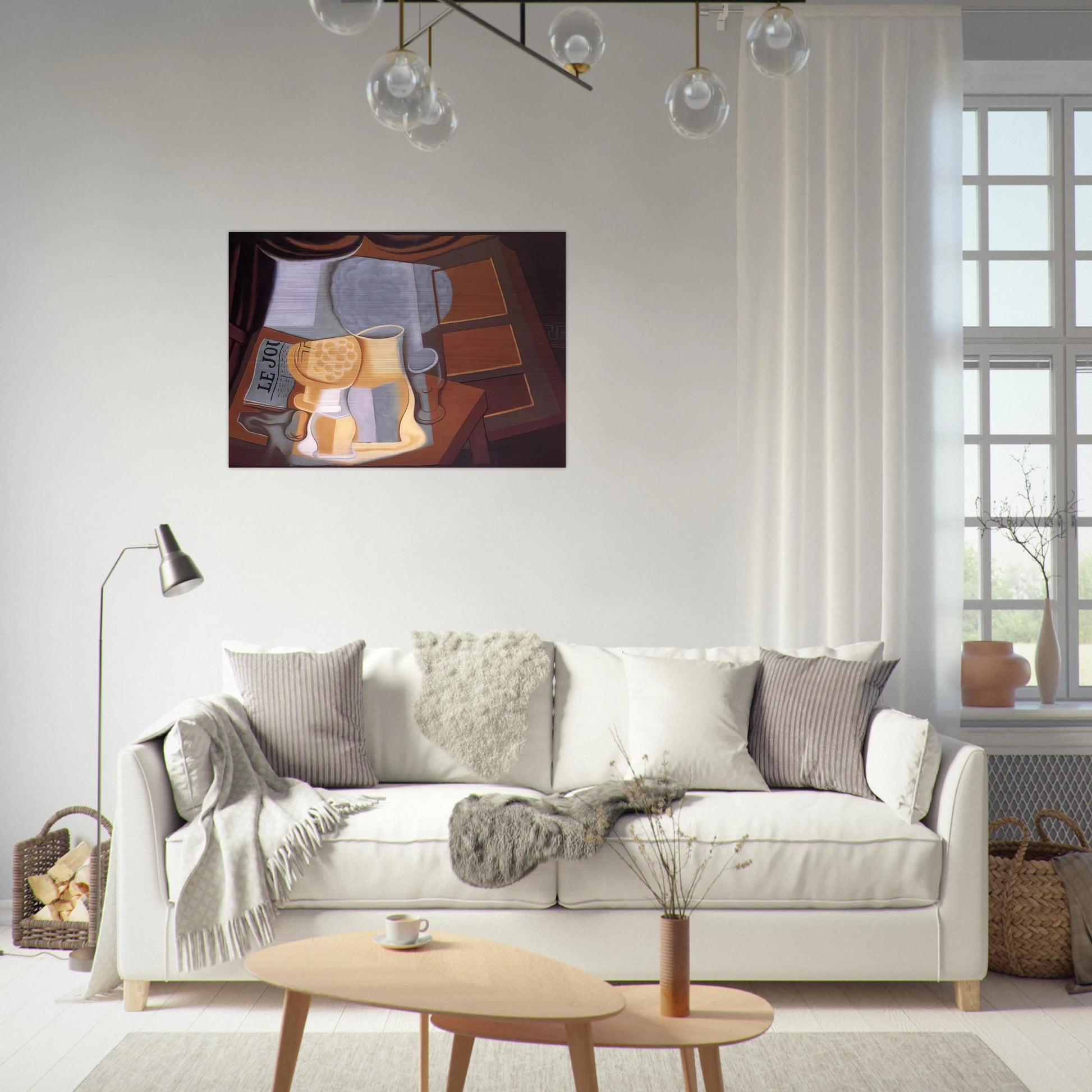 THE TABLE IN FRONT OF THE WINDOW 1921 - Juan Gris Brushed Aluminum Print - 70x100 cm / 28x40 inches | Juan Gris Aluminum Print | Juan Gris Prints