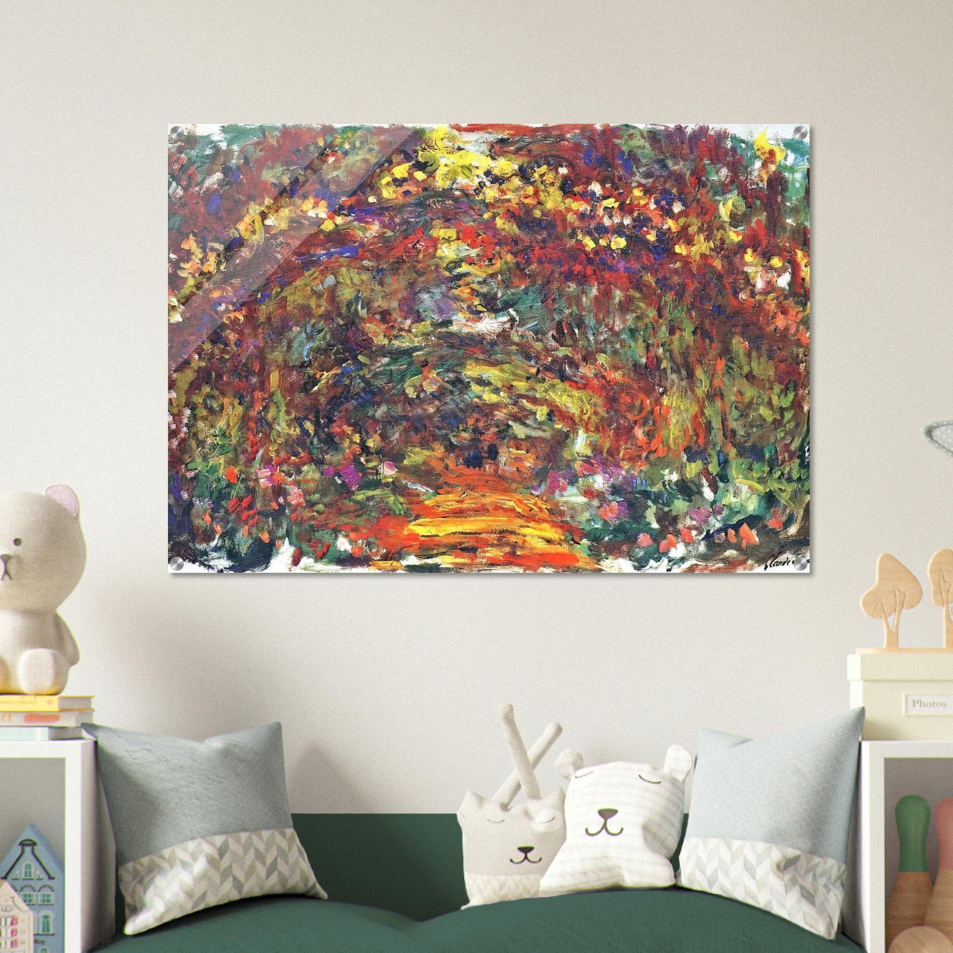 Path under the Rose Trellises, Giverny - claude monet Acrylic Print - 70x100 cm / 28x40″ inches