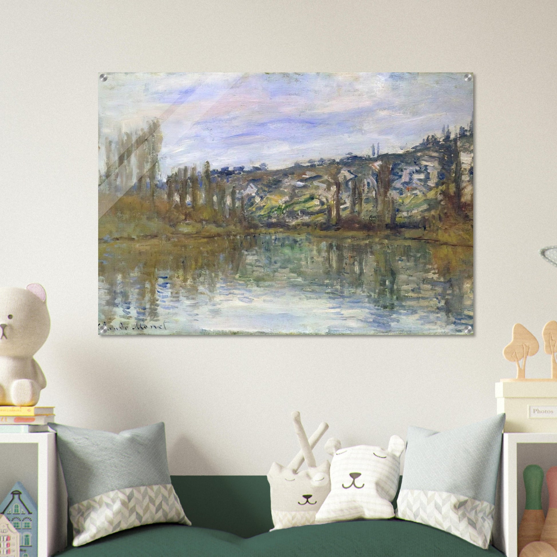 The Seine near Vetheuil - claude monet Acrylic Print - 70x100 cm / 28x40″ inches