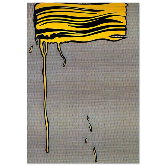 YELLOW BRUSHSTROKE I 1965 - Roy Lichtenstein Brushed Aluminum Print - 70x100 cm / 28x40 inches | Roy Lichtenstein Aluminum Print | Roy Lichtenstein Prints