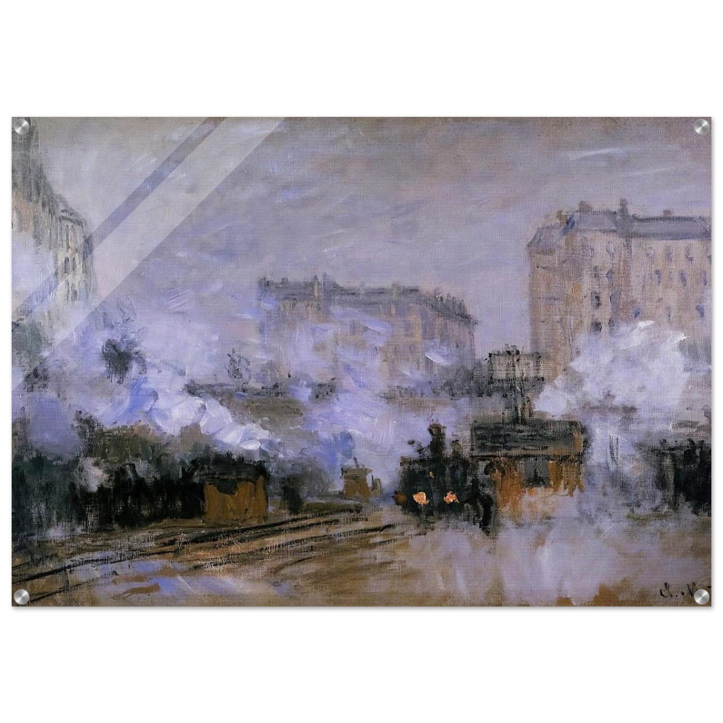 Saint-Lazare Station, Arrival of a Train - claude monet Acrylic Print - 70x100 cm / 28x40″ inches