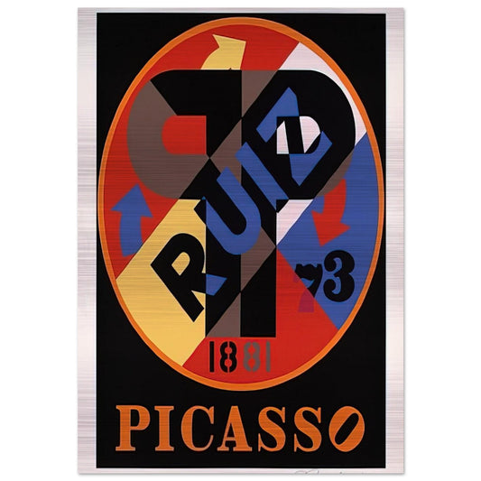 Picasso, The American Dream - Robert Indiana Brushed Aluminum Print - 70x100 cm / 28x40 inches | Robert Indiana Aluminum Print | Robert Indiana Prints
