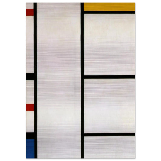 Composition No. III Blanc-Jaune - Piet Mondrian Brushed Aluminum Print - 70x100 cm / 28x40 inches | Piet Mondrian Aluminum Print | Piet Mondrian Prints
