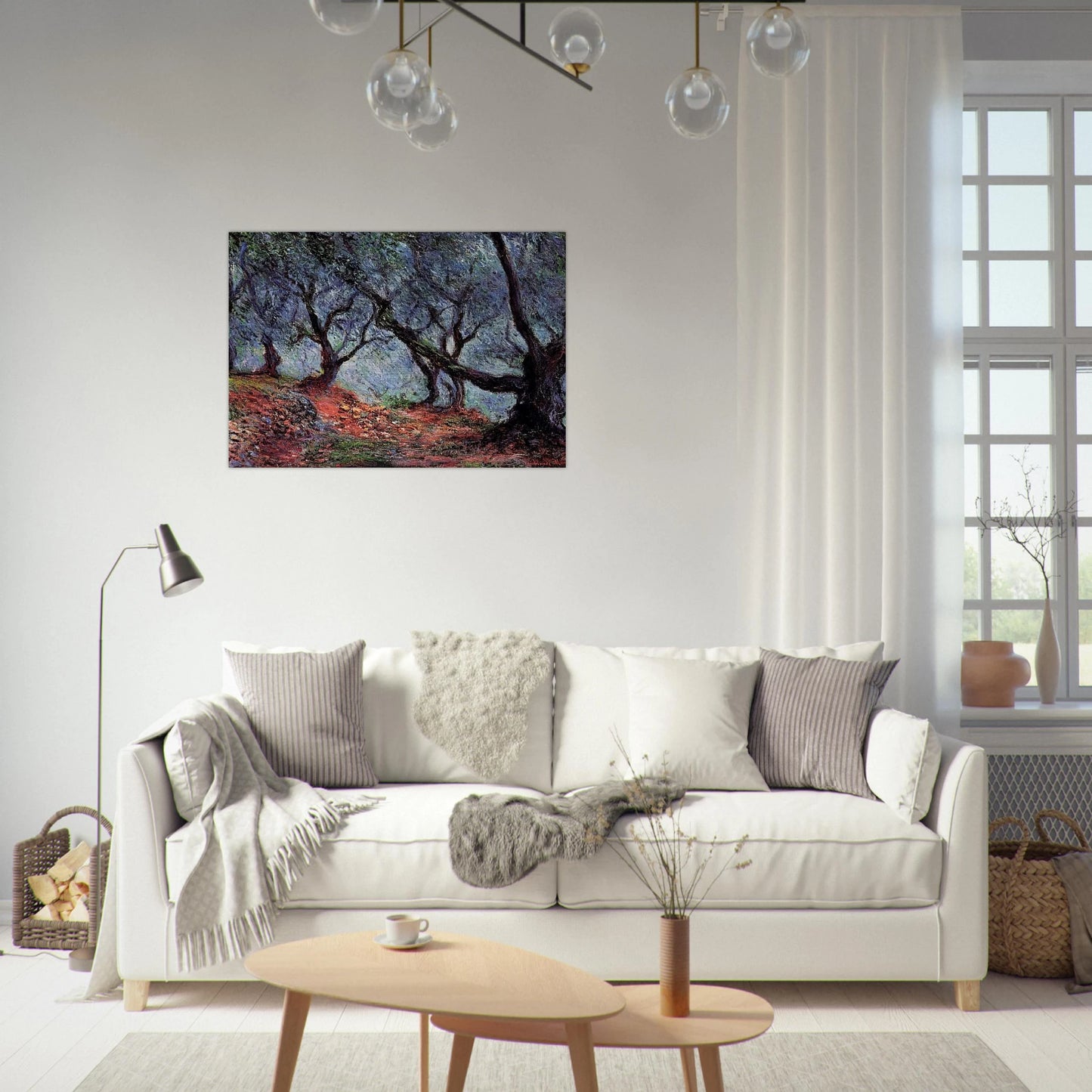 Grove of Olive Trees in Bordighera - claude monet Brushed Aluminum Print - 70x100 cm / 28x40 inches | claude monet Aluminum Print | claude monet Prints