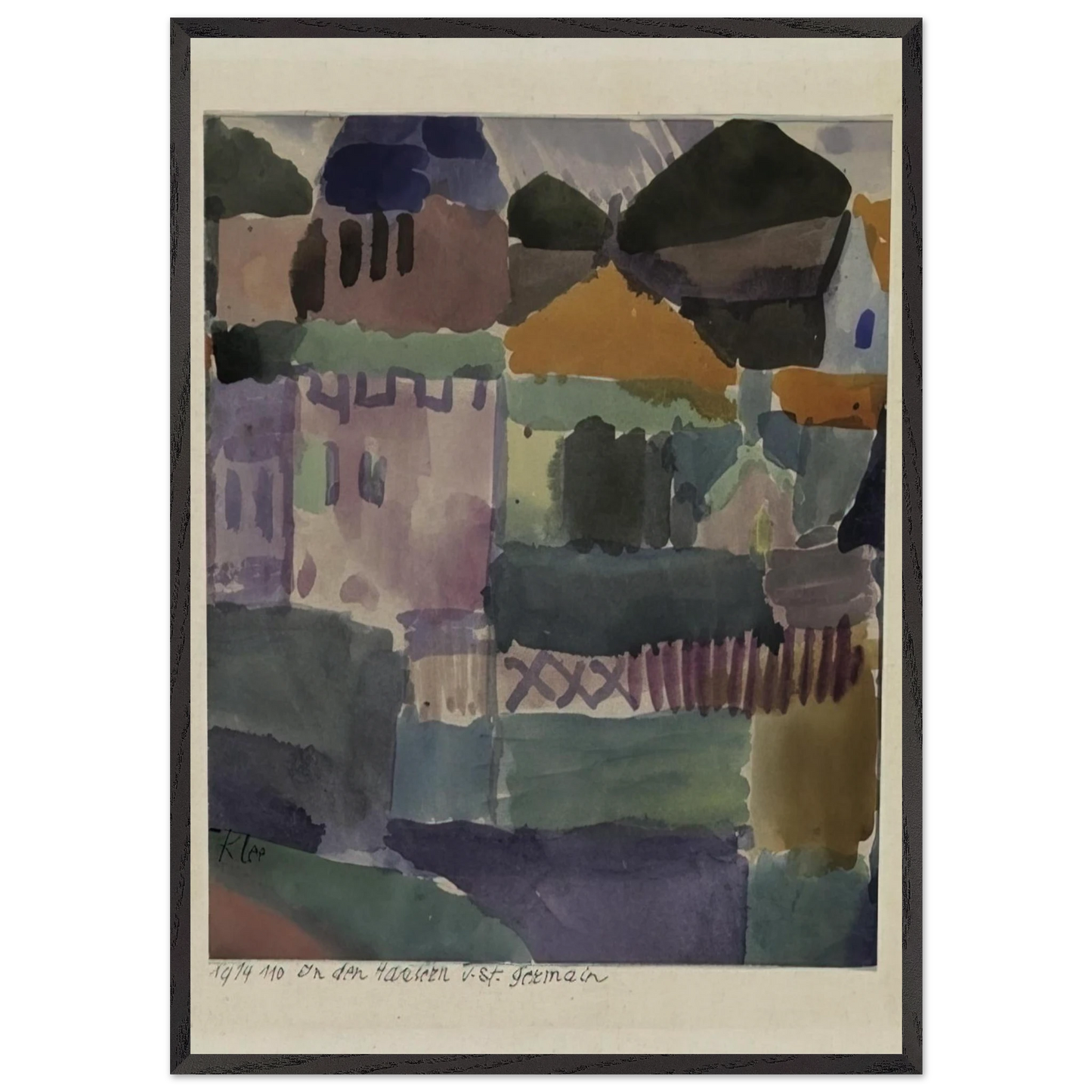 IN THE HOUSES OF ST GERMAIN 1914 - Paul Klee Framed Art Print – Black Wooden Frame - Default Title - -Framed Art Print