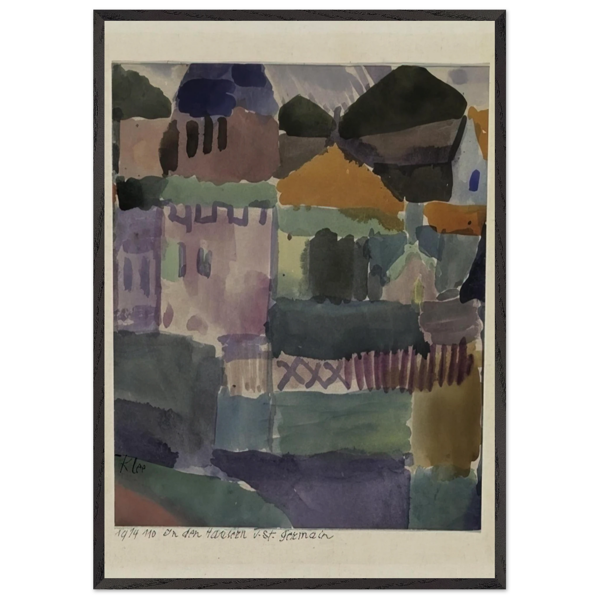 IN THE HOUSES OF ST GERMAIN 1914 - Paul Klee Framed Art Print – Black Wooden Frame - Default Title - -Framed Art Print