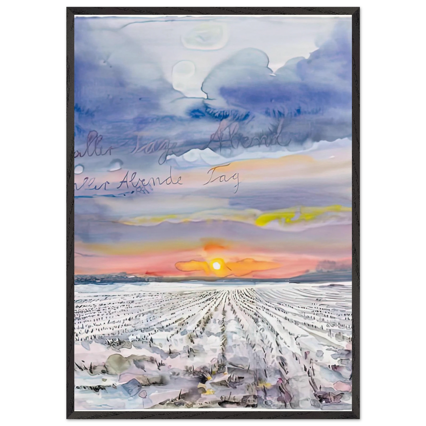 THE EVENING OF ALL DAYS THE DAY OF ALL EVENINGS 2014 0 - Anselm Kiefer Framed Art Print – Black Wooden Frame - Default Title - -Framed Art Print