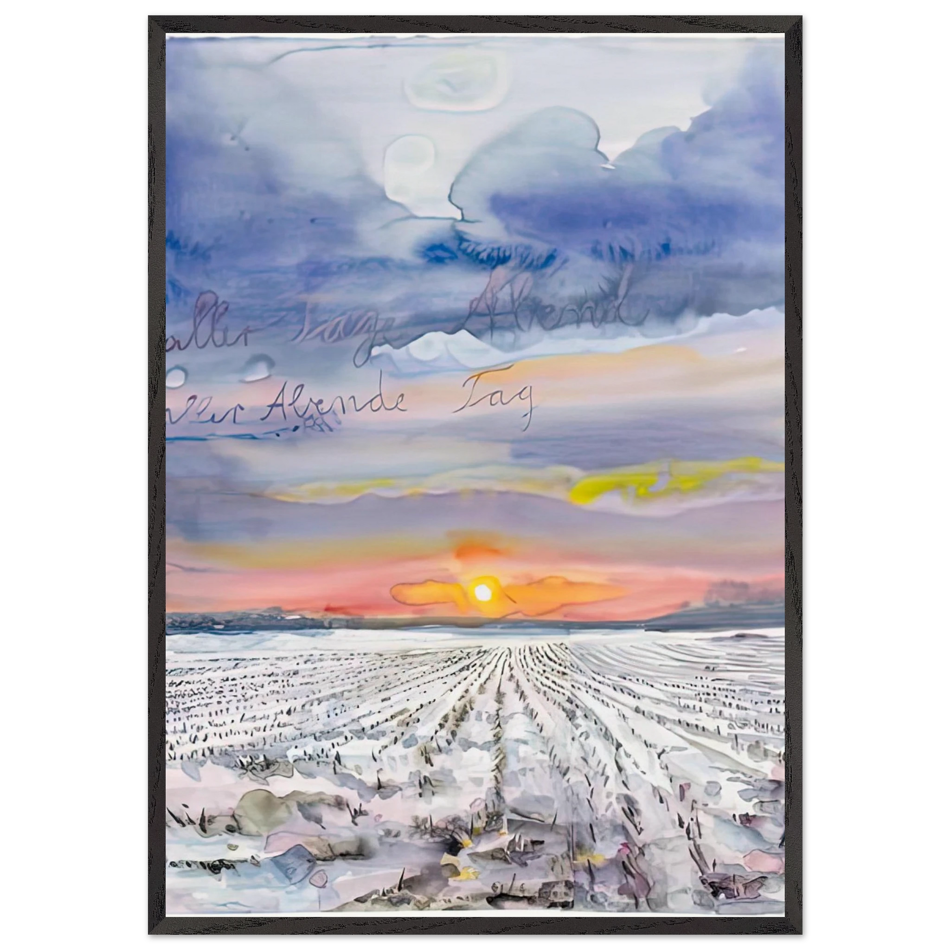 THE EVENING OF ALL DAYS THE DAY OF ALL EVENINGS 2014 0 - Anselm Kiefer Framed Art Print – Black Wooden Frame - Default Title - -Framed Art Print