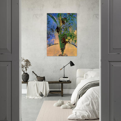 Still Life Glass with Wild Flowers - Vincent van Gogh Brushed Aluminum Print - 70x100 cm / 28x40 inches | Vincent van Gogh Aluminum Print | Vincent van Gogh Prints
