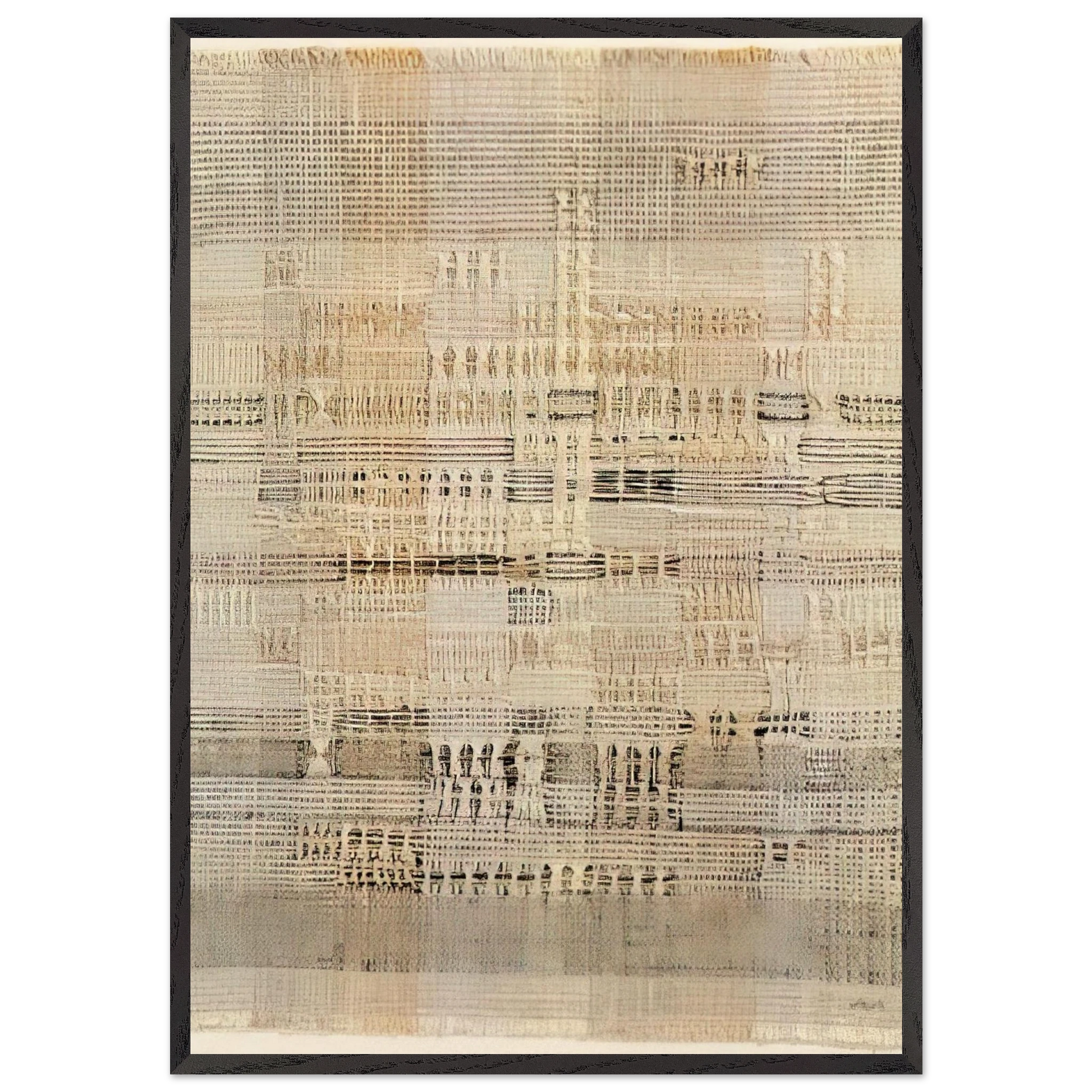 DEVELOPMENT IN ROSE I 1952 - Anni Albers Framed Art Print – Black Wooden Frame - Default Title - -Framed Art Print