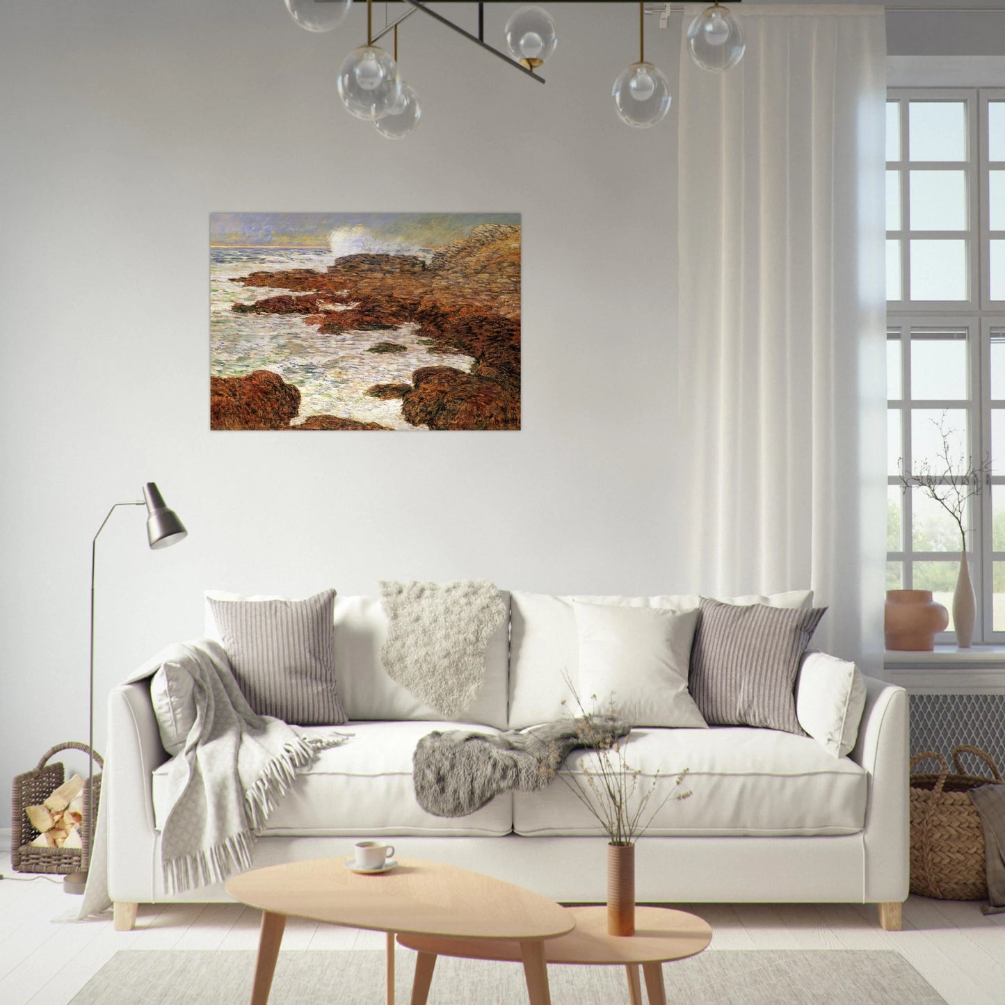 Seaweed and Surf, Appledore - Childe Hassam Brushed Aluminum Print - 70x100 cm / 28x40 inches | Childe Hassam Aluminum Print | Childe Hassam Prints