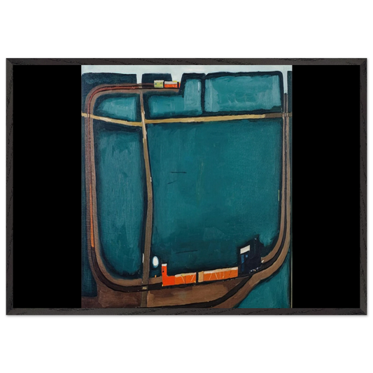 NARROW GAUGE RAILWAY IN THE MOUNTAINS 1963 - Jerzy Nowosielski Framed Art Print – Black Wooden Frame - Default Title - -Framed Art Print