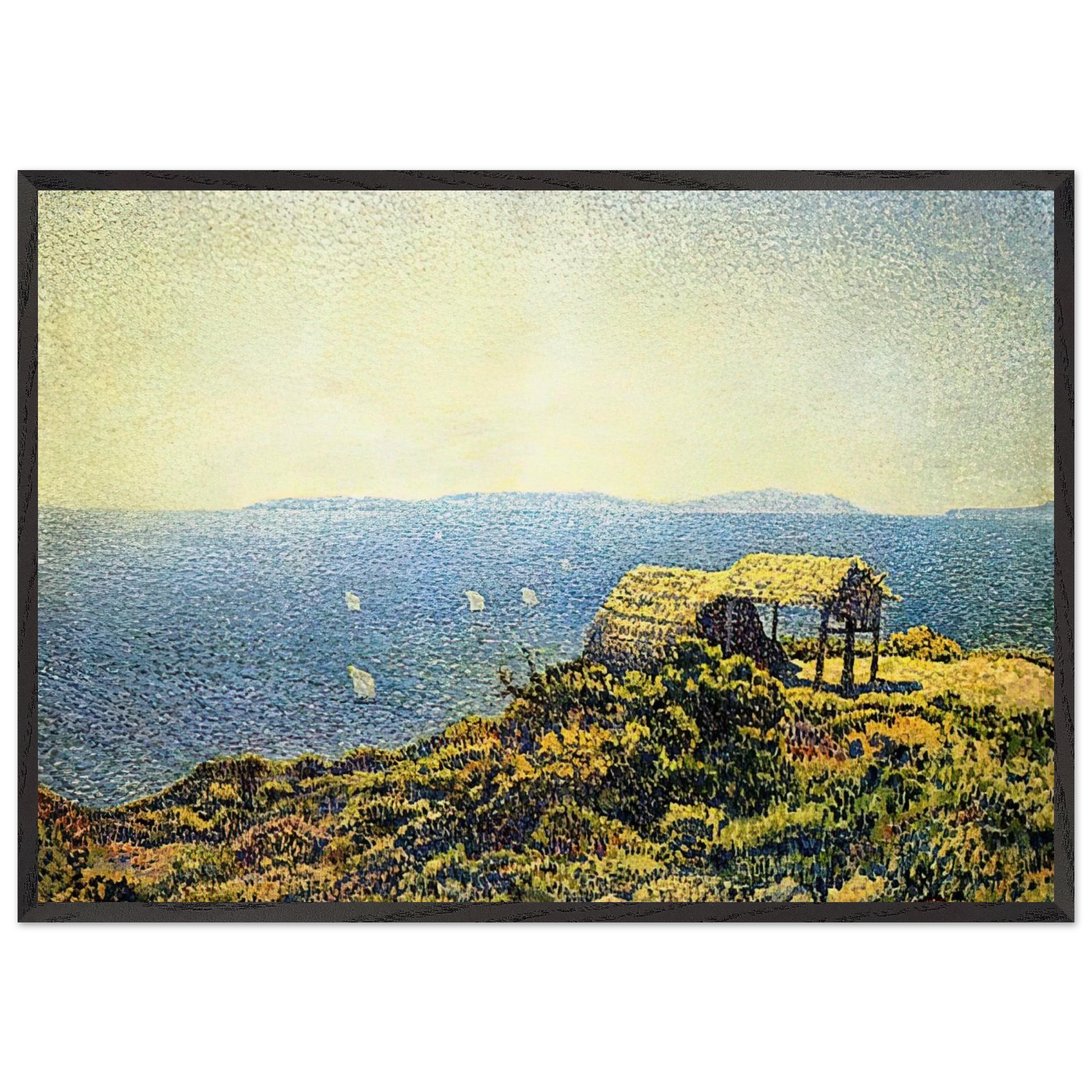 LEVANT ISLE - Theo van Rysselberghe Framed Art Print – Black Wooden Frame - Default Title - -Framed Art Print