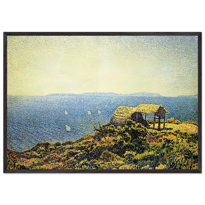 LEVANT ISLE - Theo van Rysselberghe 70x100 cm / 28x40 inches Framed Art Print – Black Wooden Frame