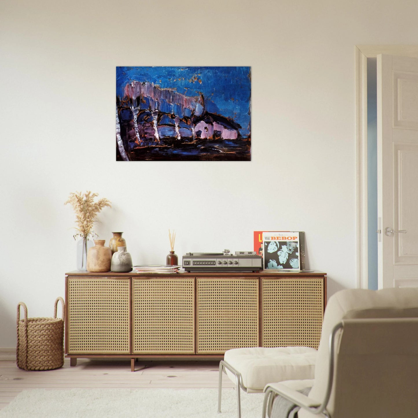 Evening landscape - Piet Mondrian Brushed Aluminum Print - 70x100 cm / 28x40 inches | Piet Mondrian Aluminum Print | Piet Mondrian Prints