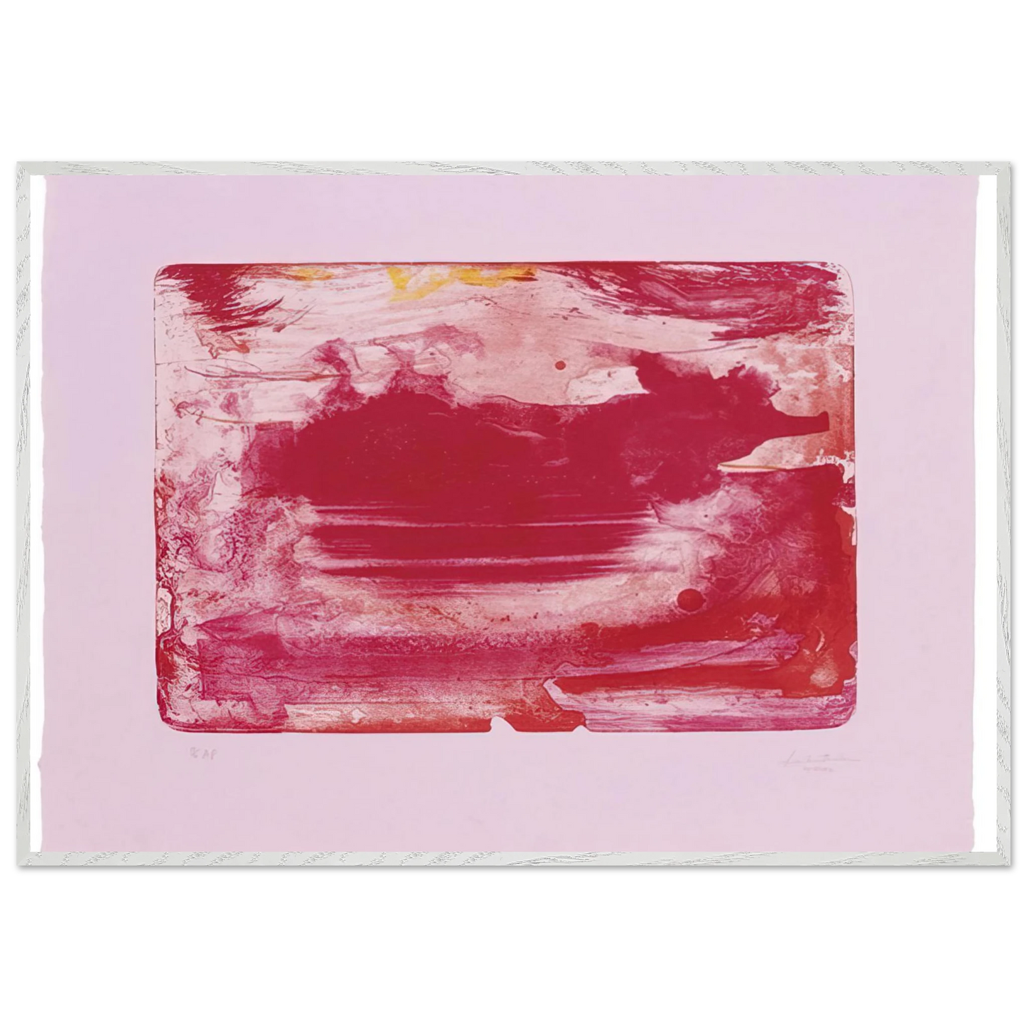 Helen Frankenthaler - The Red Sea - 1982 Wall art - 70x100 cm / 28x40 inches - Premium Wooden Framed Poster With Fine Art Paper - Wood frame