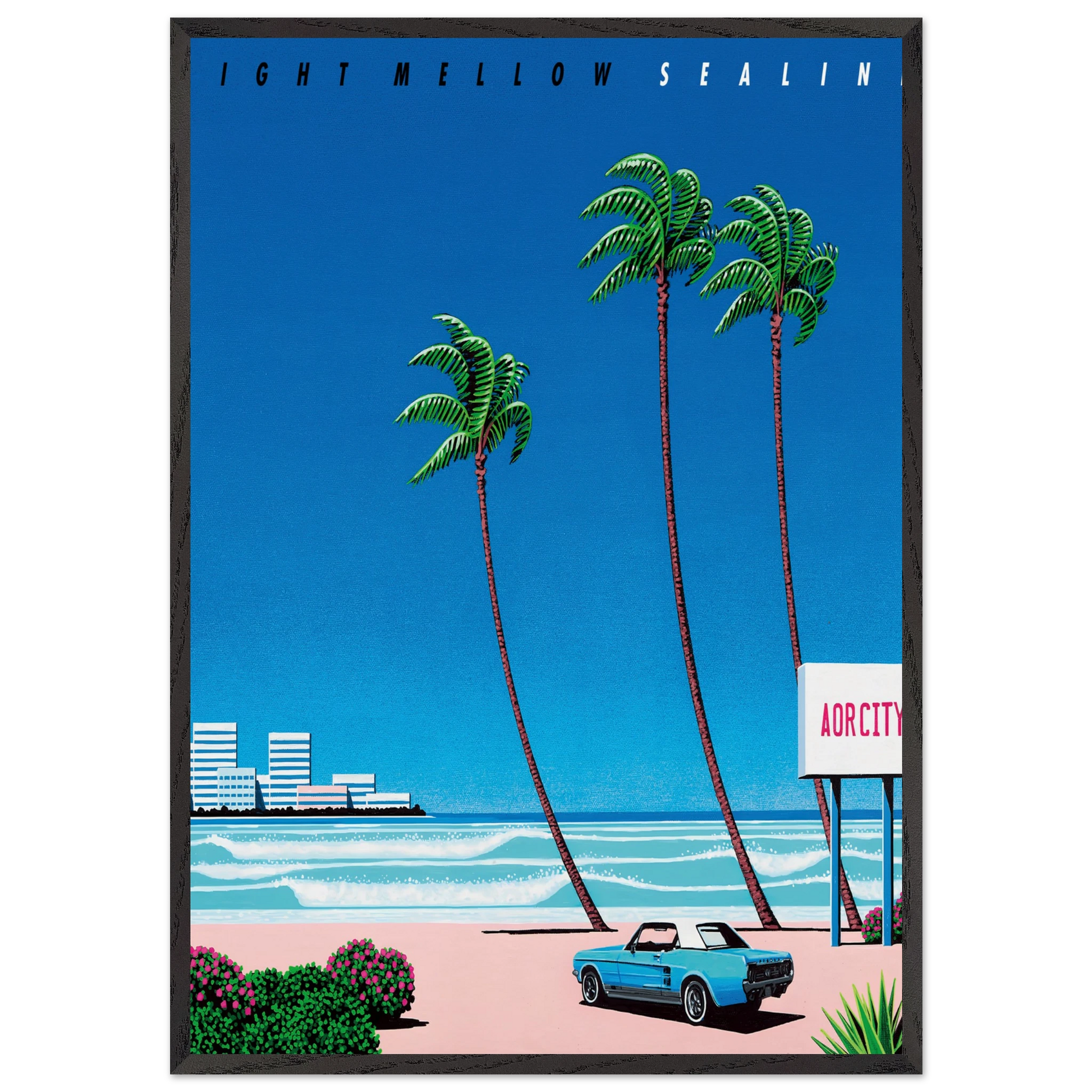 Light Mellow Sealine N1 - Hiroshi Nagai Framed Art Print – Black Wooden Frame - Default Title - -Framed Art Print