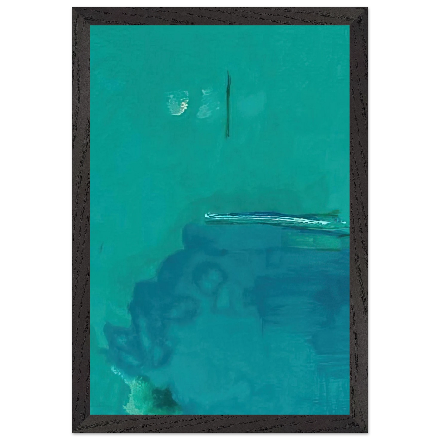 Helen Frankenthaler - Contentment Island - 2004 Wall art - A2 (42 x 59.4  cm) - Premium Wooden Framed Poster With Fine Art Paper - White frame