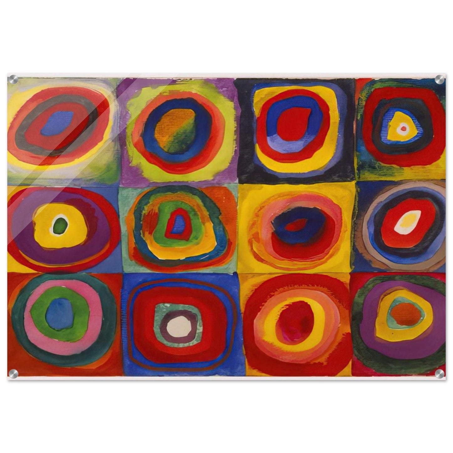 COLOR STUDY SQUARES WITH CONCENTRIC CIRCLES 1913 - Wassily Kandinsky Acrylic Print - 70x100 cm / 28x40″ inches | Wassily Kandinsky Wall Art | Wassily Kandinsky Prints