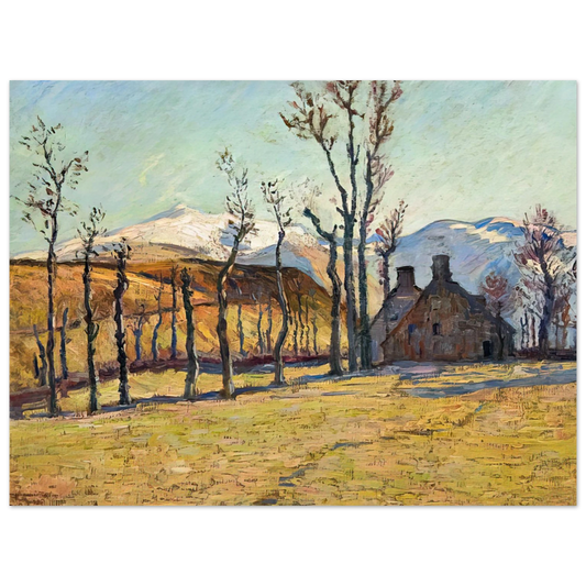 Armand Guillaumin - Cottages in a landscape Fine Art Poster - Default Title