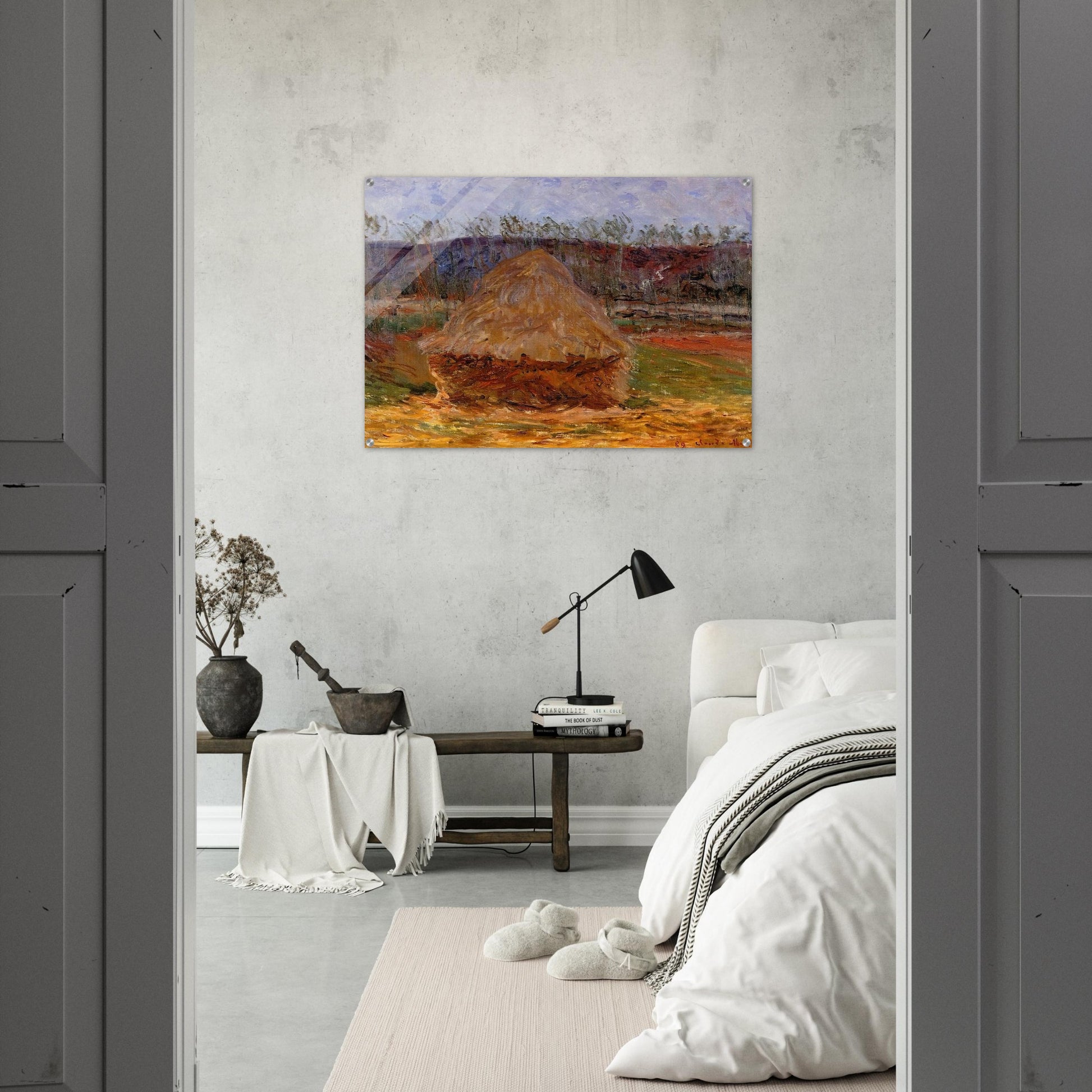 Grainstack at Giverny - claude monet Acrylic Print - 70x100 cm / 28x40″ inches