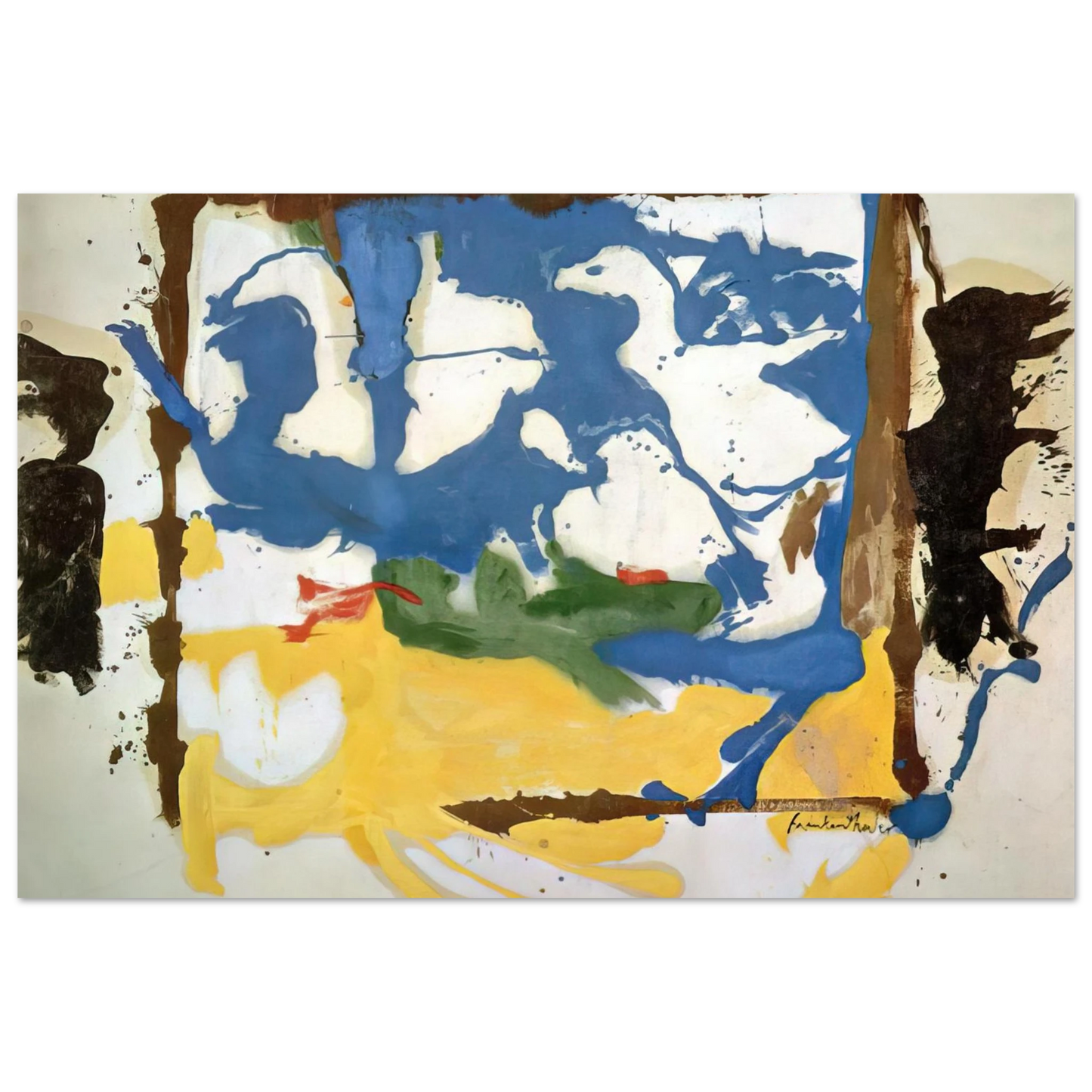 Helen Frankenthaler - Swan Lake #2 - 1961 Wall art - 21x29.7 cm / 8x12" - Premium Wooden Framed Poster With Fine Art Paper - Wood frame