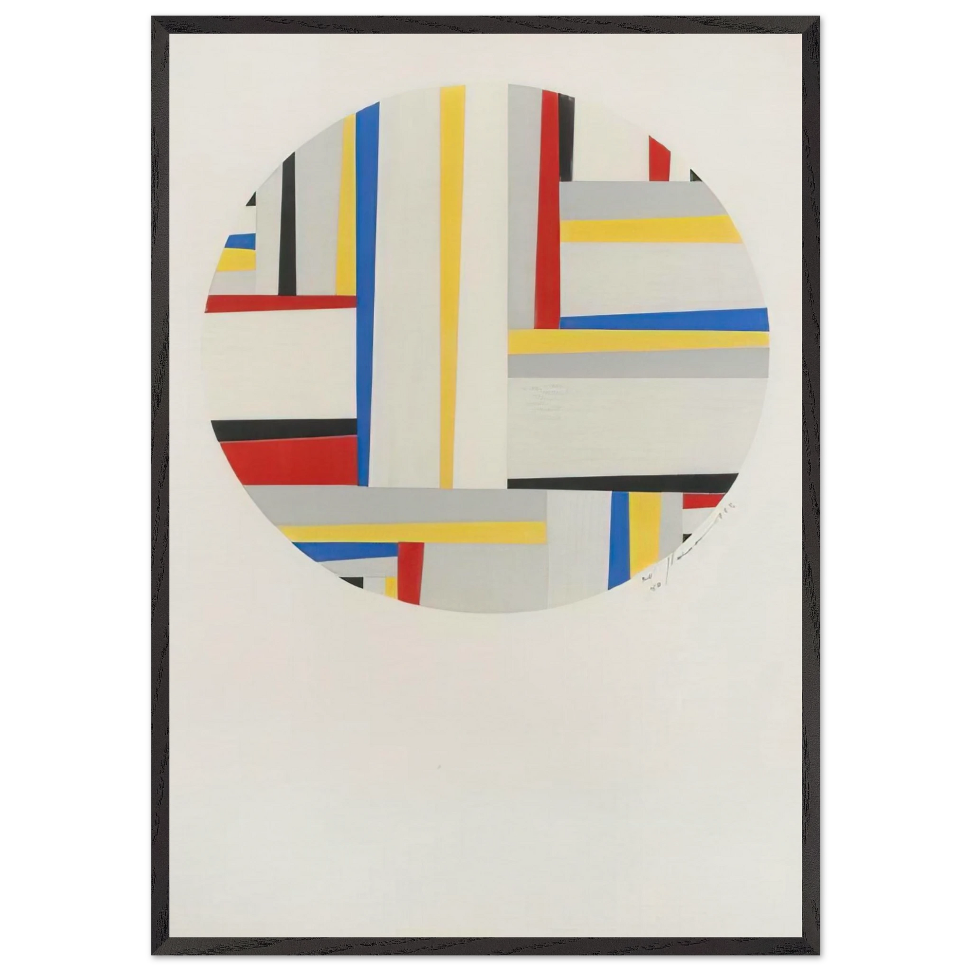 Relational Painting Tondo 49 - 1952 - Fritz Glarner Framed Art Print – Black Wooden Frame - Default Title - -Framed Art Print