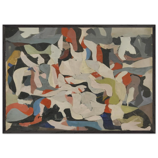 Untitled - Abstract Expressionism N1 - Robert Goodnough Framed Art Print – Black Wooden Frame - Default Title - -Framed Art Print