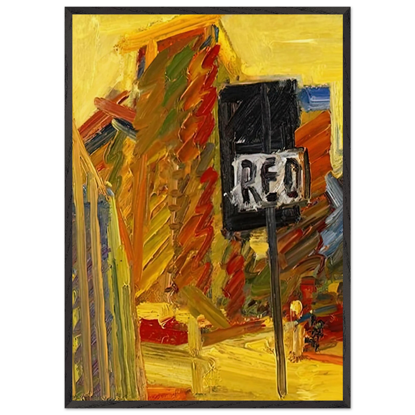 TOWER BLOCKS - Frank Auerbach Framed Art Print – Black Wooden Frame - Default Title - -Framed Art Print