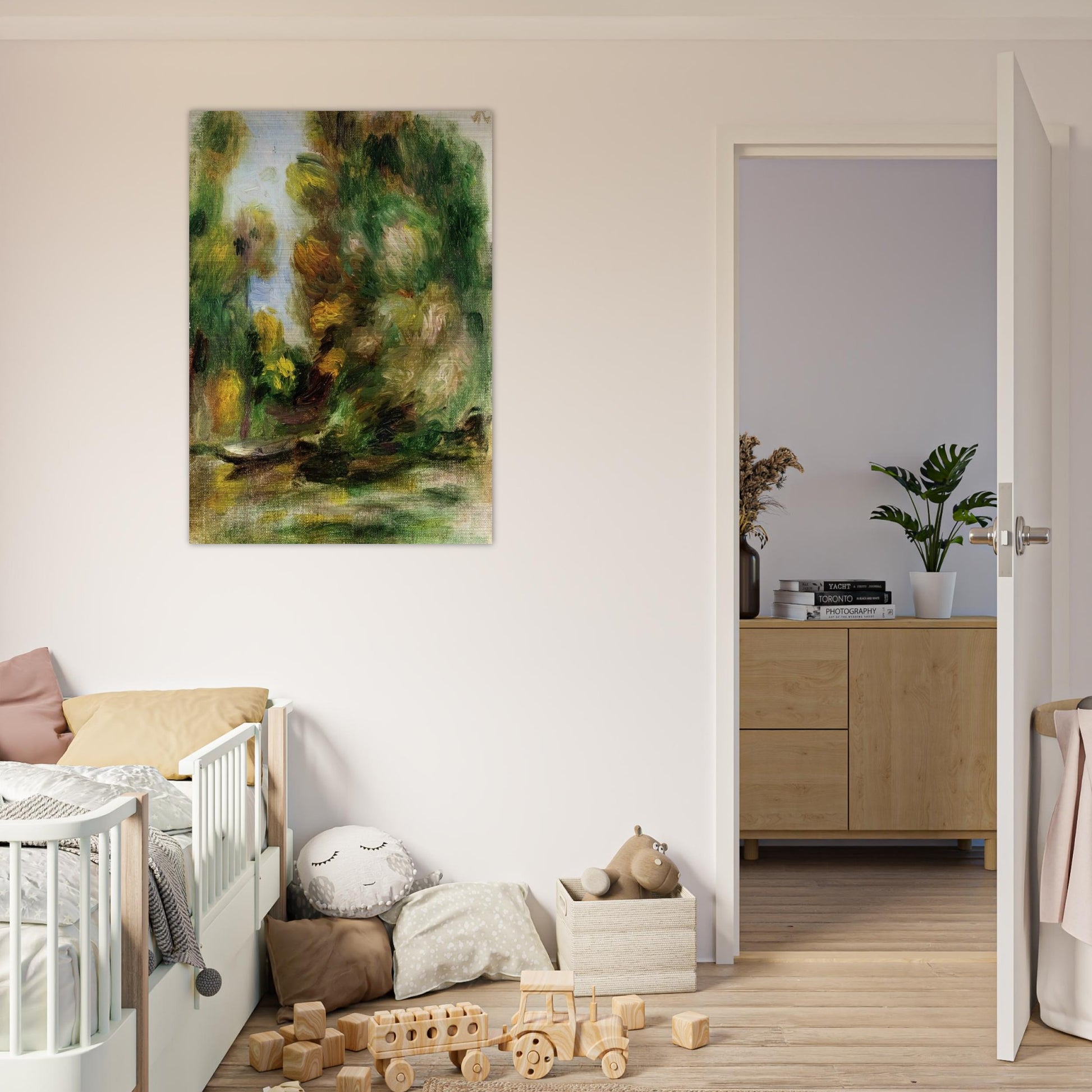Banks of the River - Pierre-Auguste Renoir Brushed Aluminum Print - 70x100 cm / 28x40 inches | Pierre-Auguste Renoir Aluminum Print | Pierre-Auguste Renoir Prints