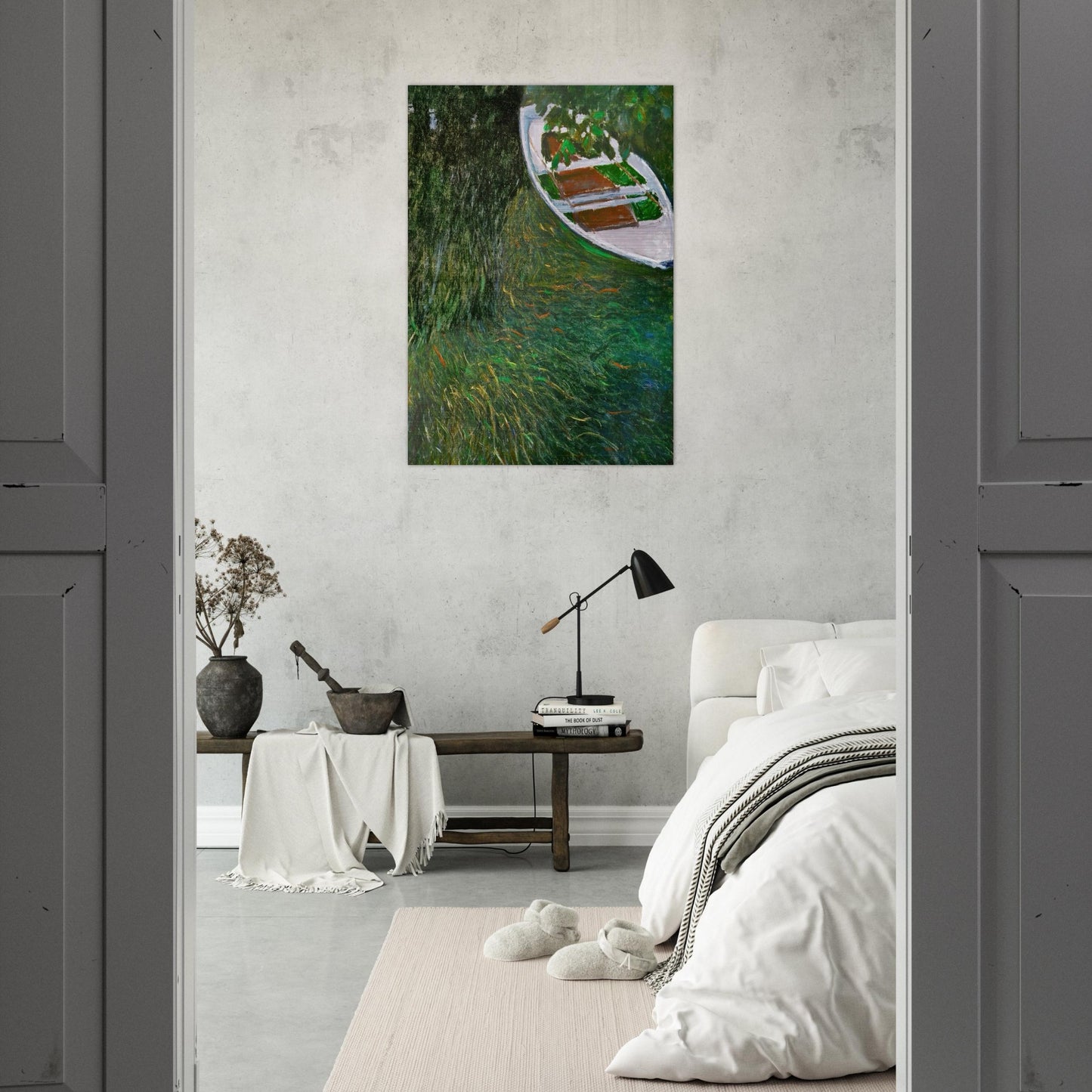 The Row Boat - claude monet Brushed Aluminum Print - 70x100 cm / 28x40 inches | claude monet Aluminum Print | claude monet Prints