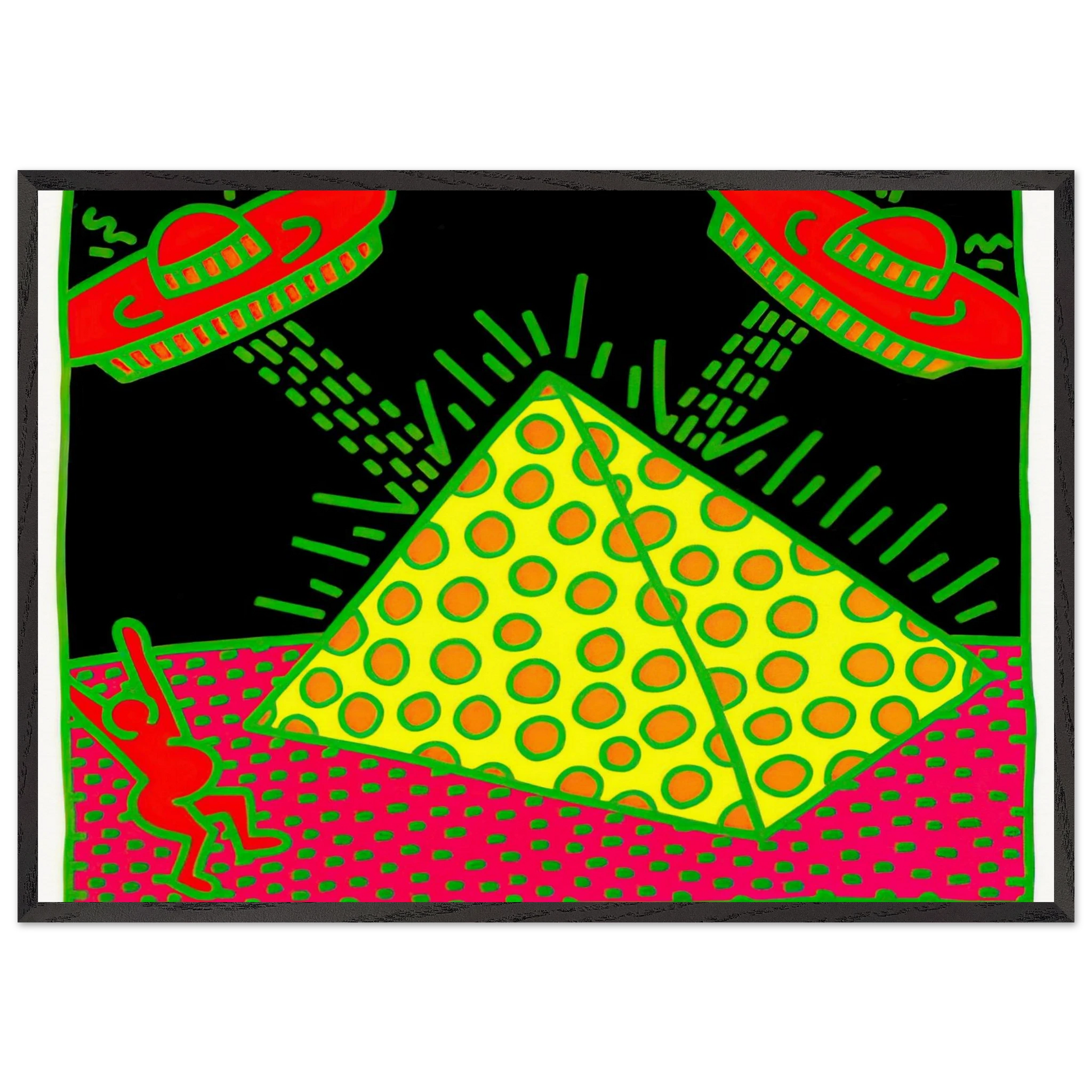 UNTITLED 1983 3 N2 - Keith Haring Framed Art Print – Black Wooden Frame - Default Title - -Framed Art Print