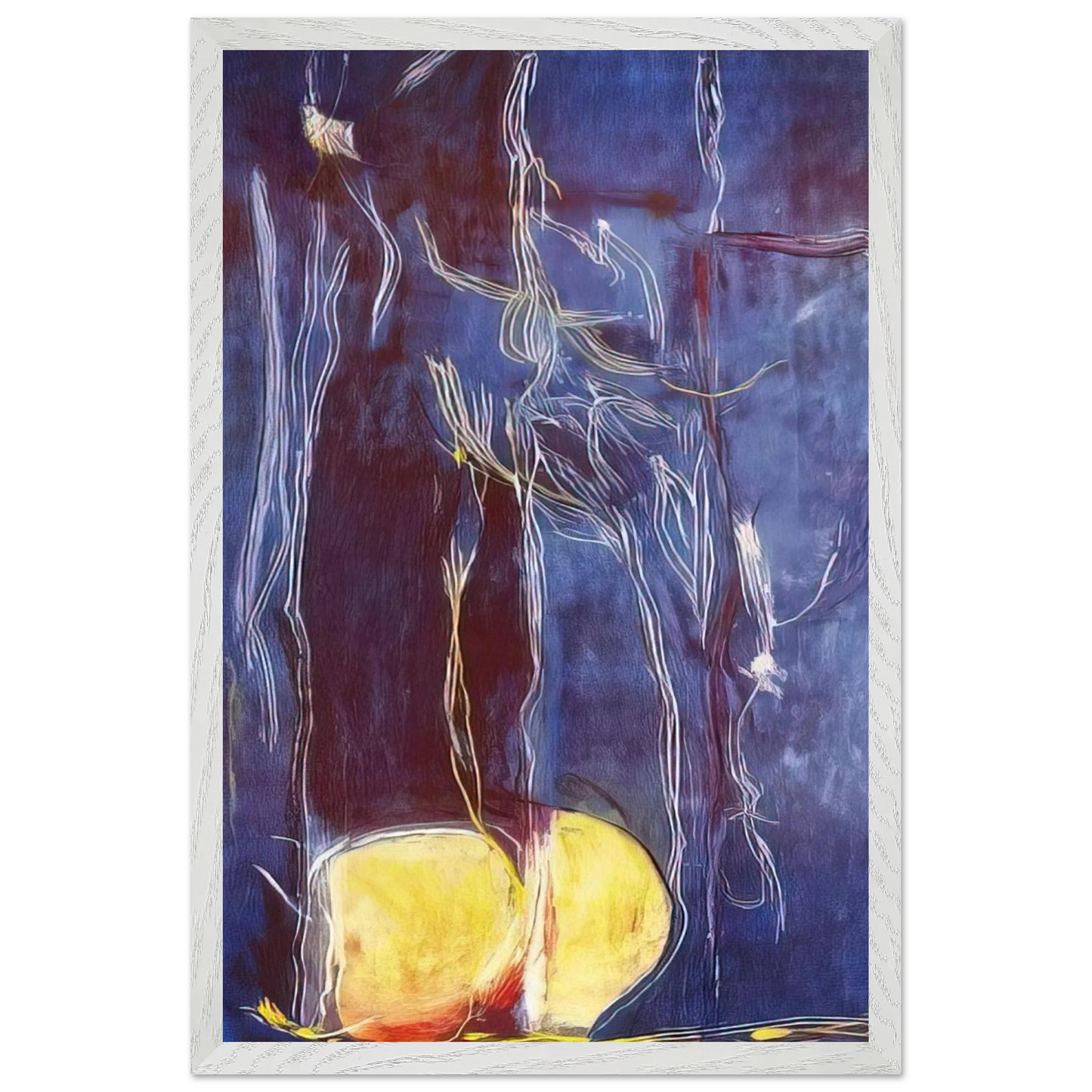 Helen Frankenthaler - All About Blue - 1994 Wall art - 60x80 cm / 24x32 inches - Premium Wooden Framed Poster With Fine Art Paper - Black frame