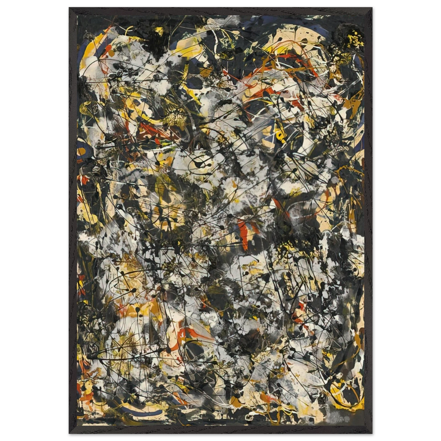 NUMBER 4 1951 - Jackson Pollock Framed Art Print – Black Wooden Frame - Default Title - -Framed Art Print