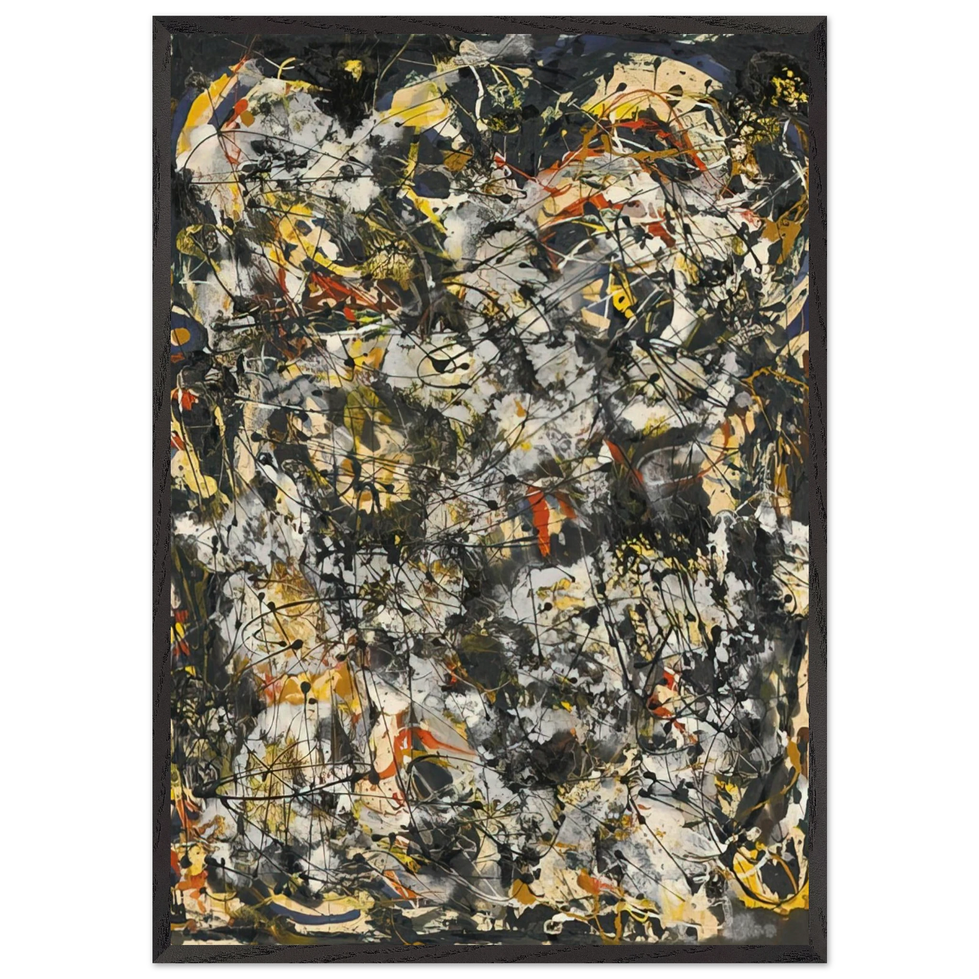 NUMBER 4 1951 - Jackson Pollock Framed Art Print – Black Wooden Frame - Default Title - -Framed Art Print