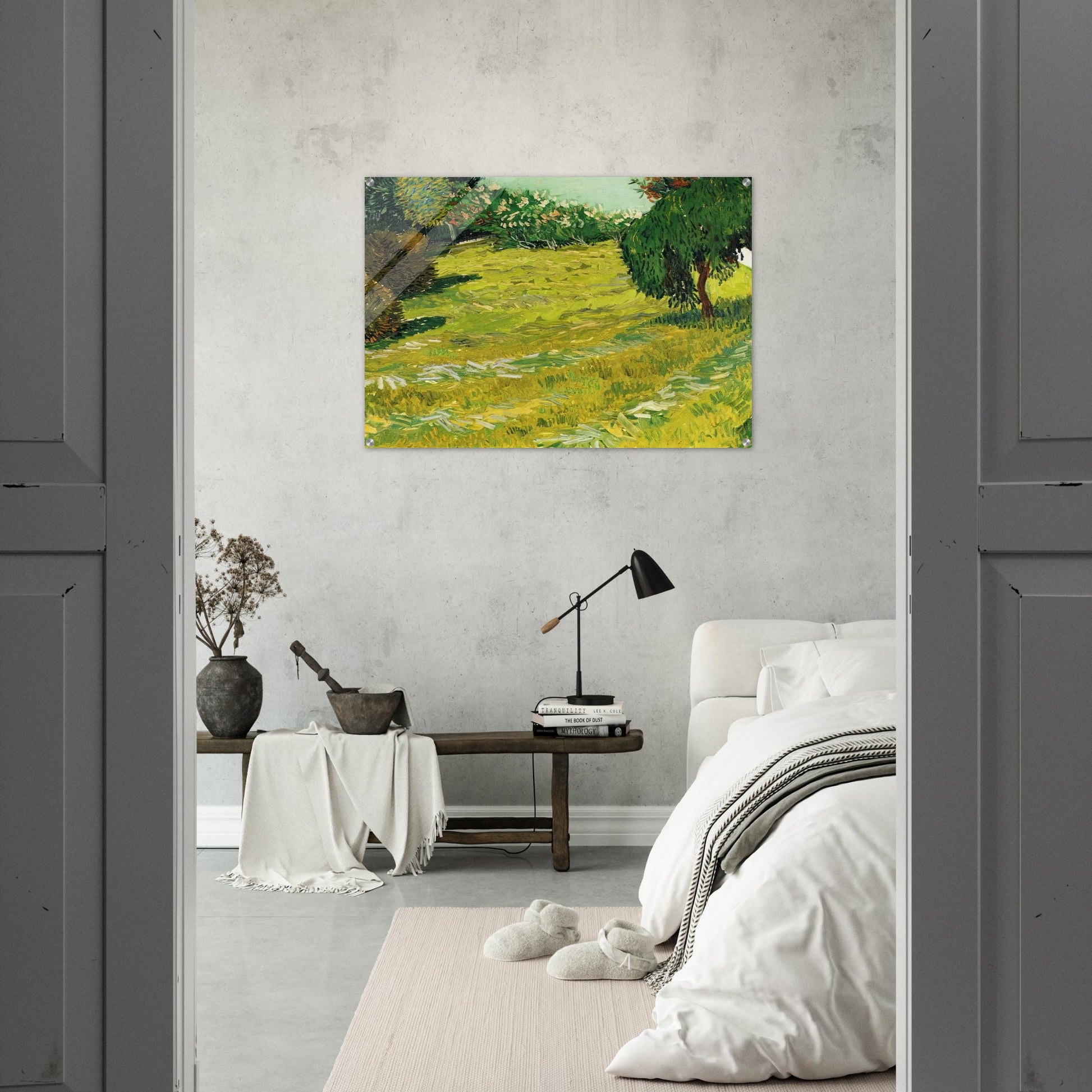 Garden with Weeping Willow - Vincent van Gogh Acrylic Print - 70x100 cm / 28x40″ inches