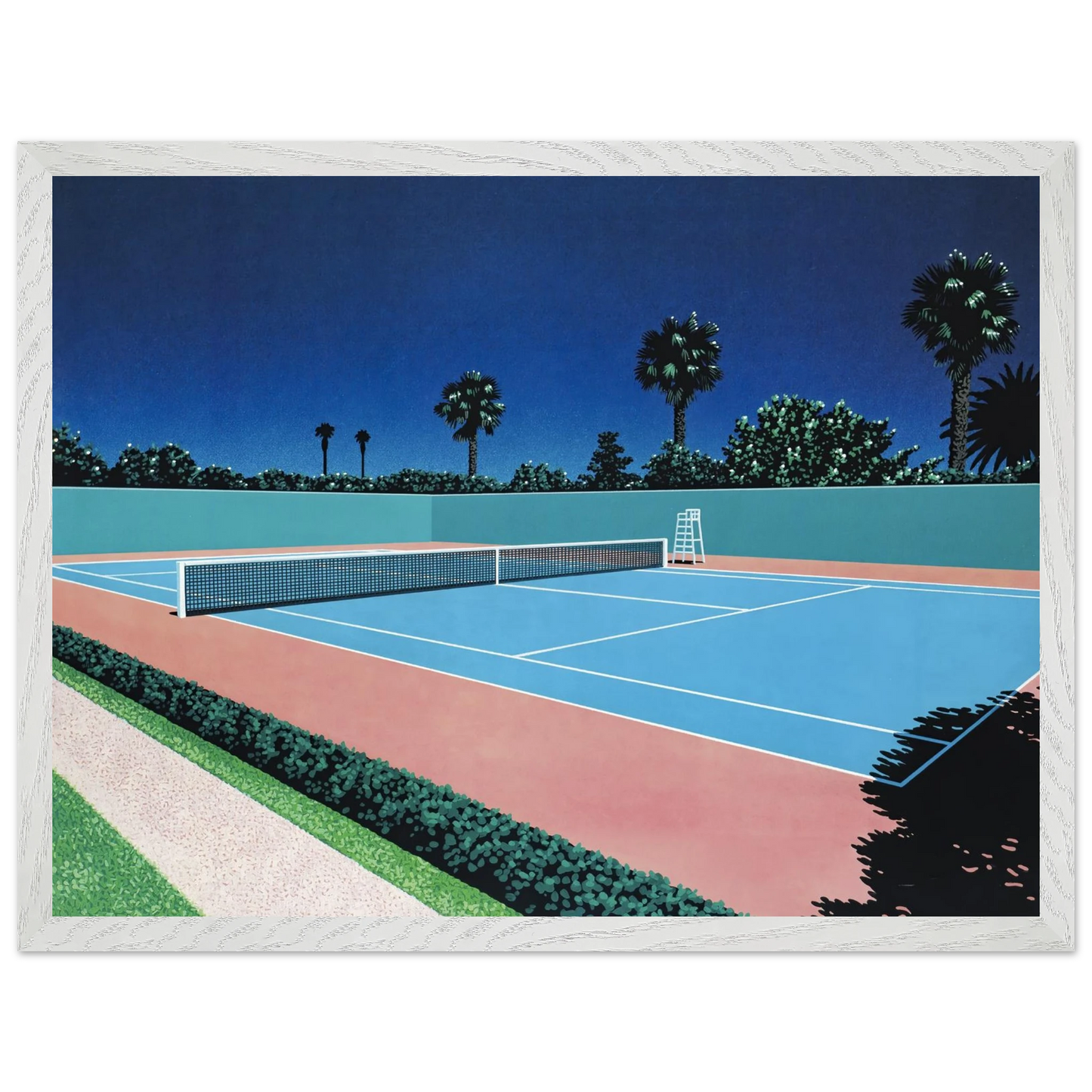 Hiroshi Nagai - Tennis Court Wall Art - 60x80 cm / 24x32 inches - Fine Art Poster - -