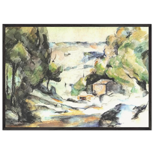 Landscape in the Provence - Paul Cezanne 70x100 cm / 28x40 inches Framed Art Print – Black Wooden Frame