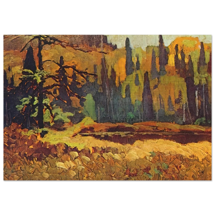 Moose Pond - 1918 - Frank Johnston Brushed Aluminum Print - 70x100 cm / 28x40 inches | Frank Johnston Aluminum Print | Frank Johnston Prints