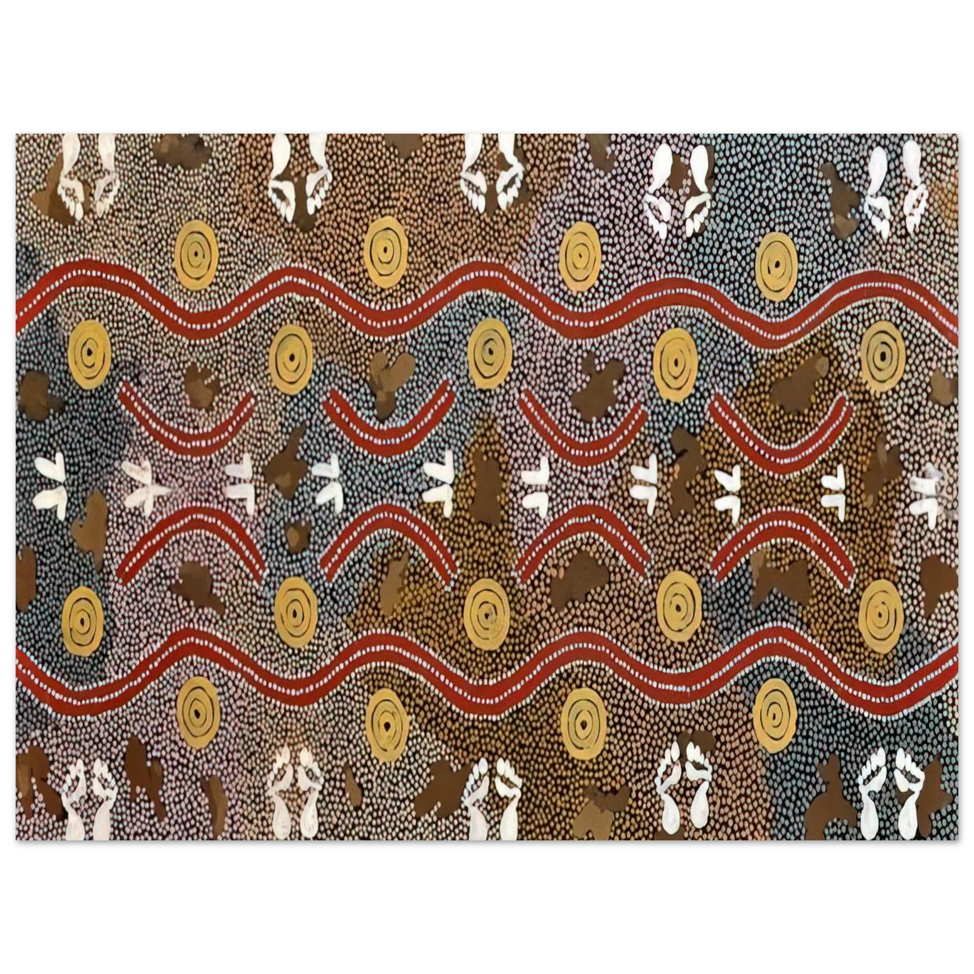 Clifford Possum Tjapaltjarri - Possum Dreaming - Native Art Fine Art Poster - Default Title