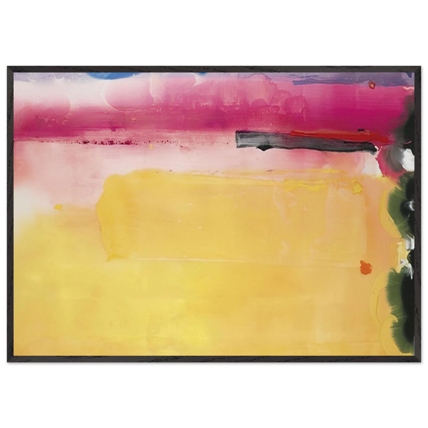 Helen Frankenthaler - Black-Eyed Susan - 1988 Wall art - 30x40 cm / 12x16 inches - Premium Wooden Framed Poster With Fine Art Paper - White frame